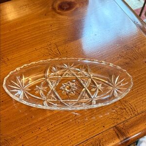 Vintage Cut Glass Tray